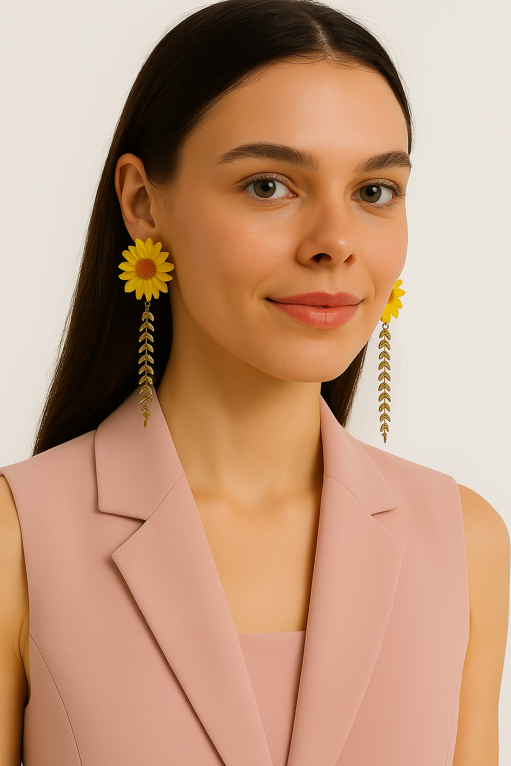 Pendientes Flor Margarita Amarilla