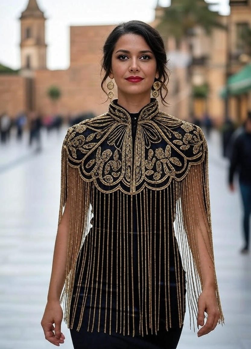 Capa Dorada con Pedrería