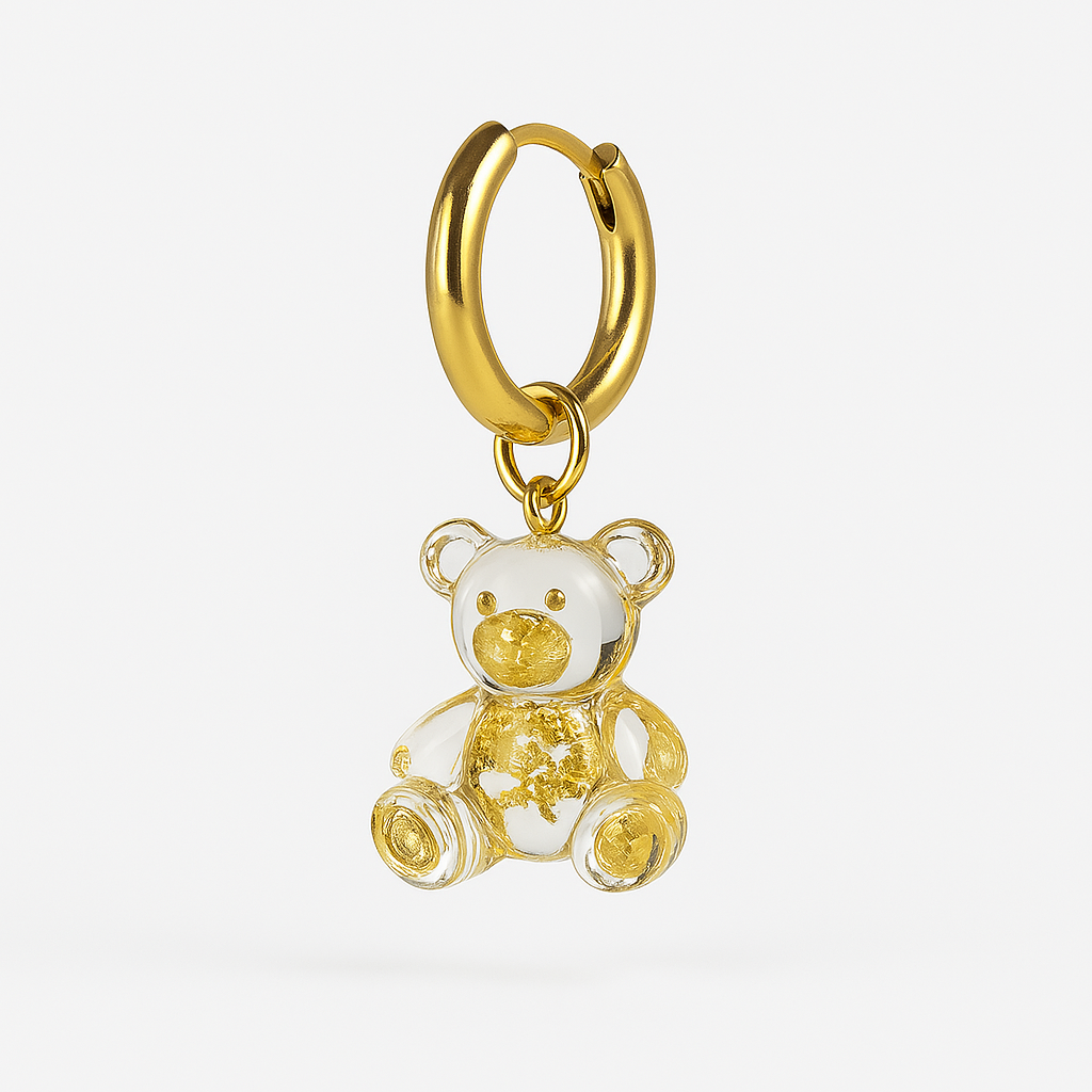Pendientes De Osito Con Dorados