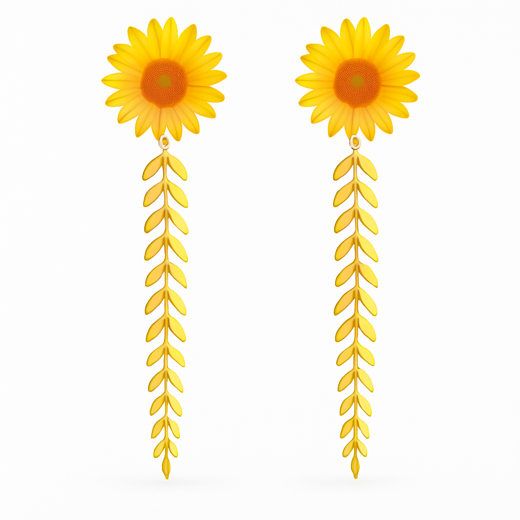 Pendientes Flor Margarita Amarilla