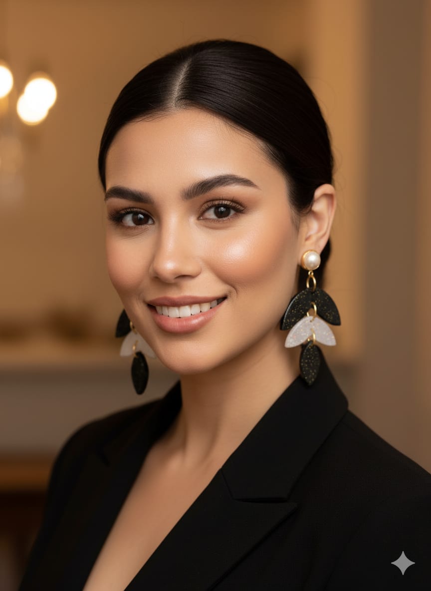 Pendientes de la Colección Blanco y Negro De Julieth