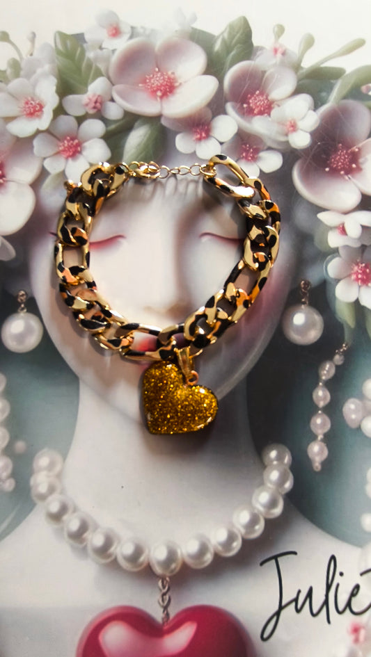 Pulsera Esplendor  Corazón Dorado