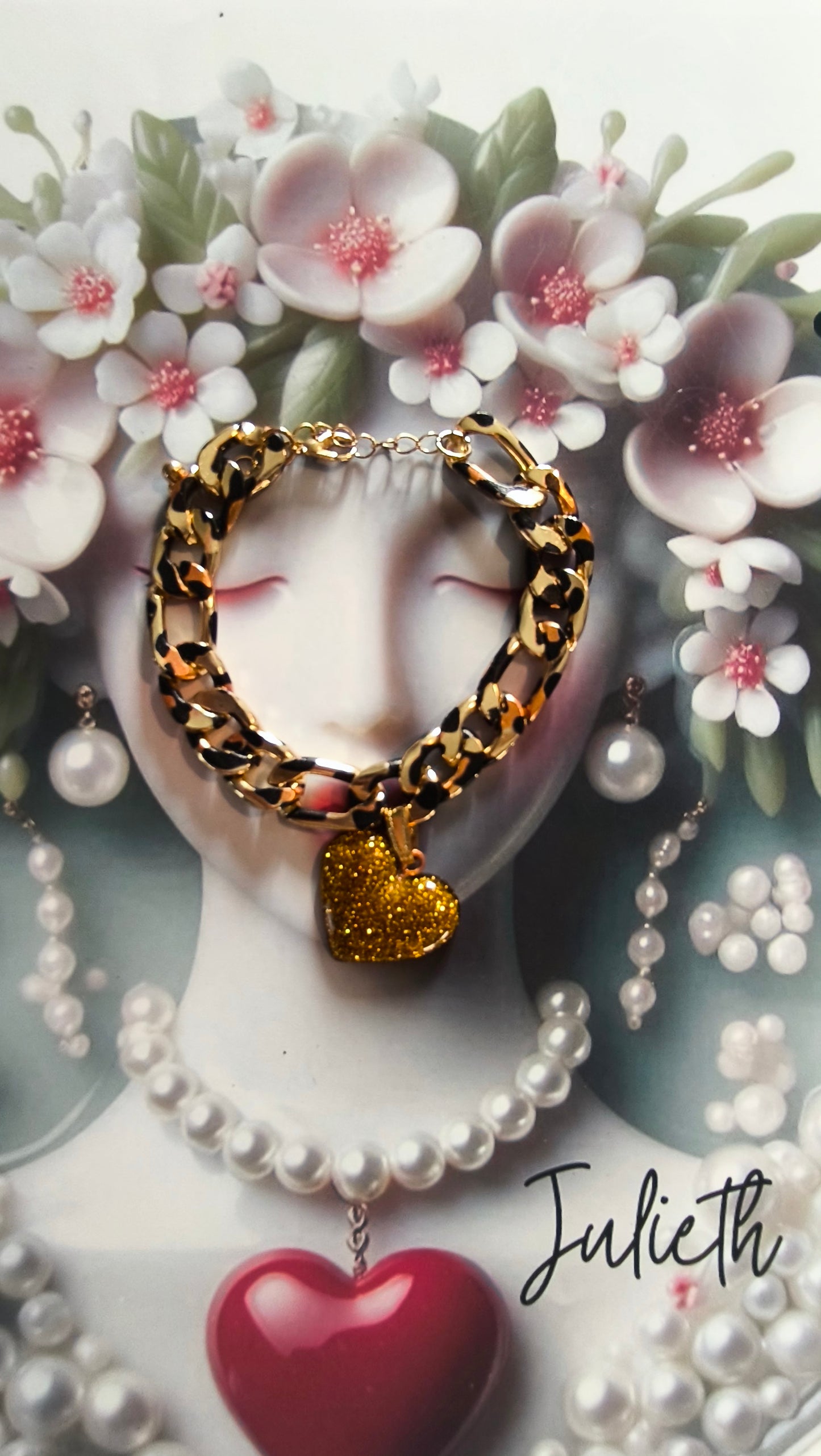 Pulsera Esplendor  Corazón Dorado