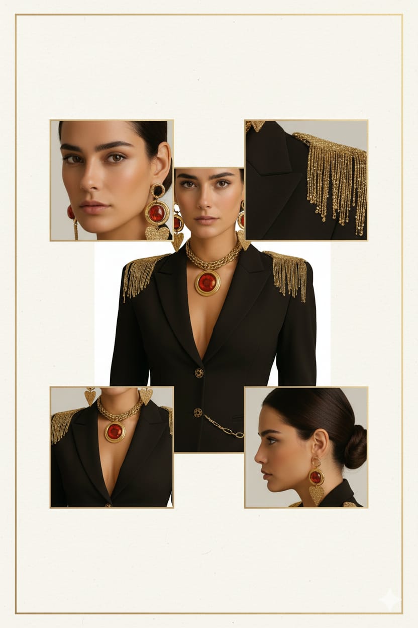 Traje Negro de la Colección Afrodita de Julieth más Joyería Sol de Egipto