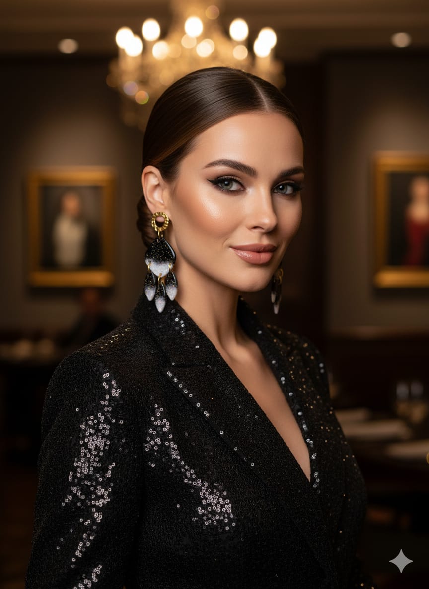 Pendientes de la Colección Blanco y Negro De Julieth