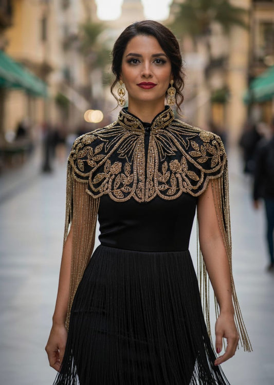 Capa Dorada con Pedrería