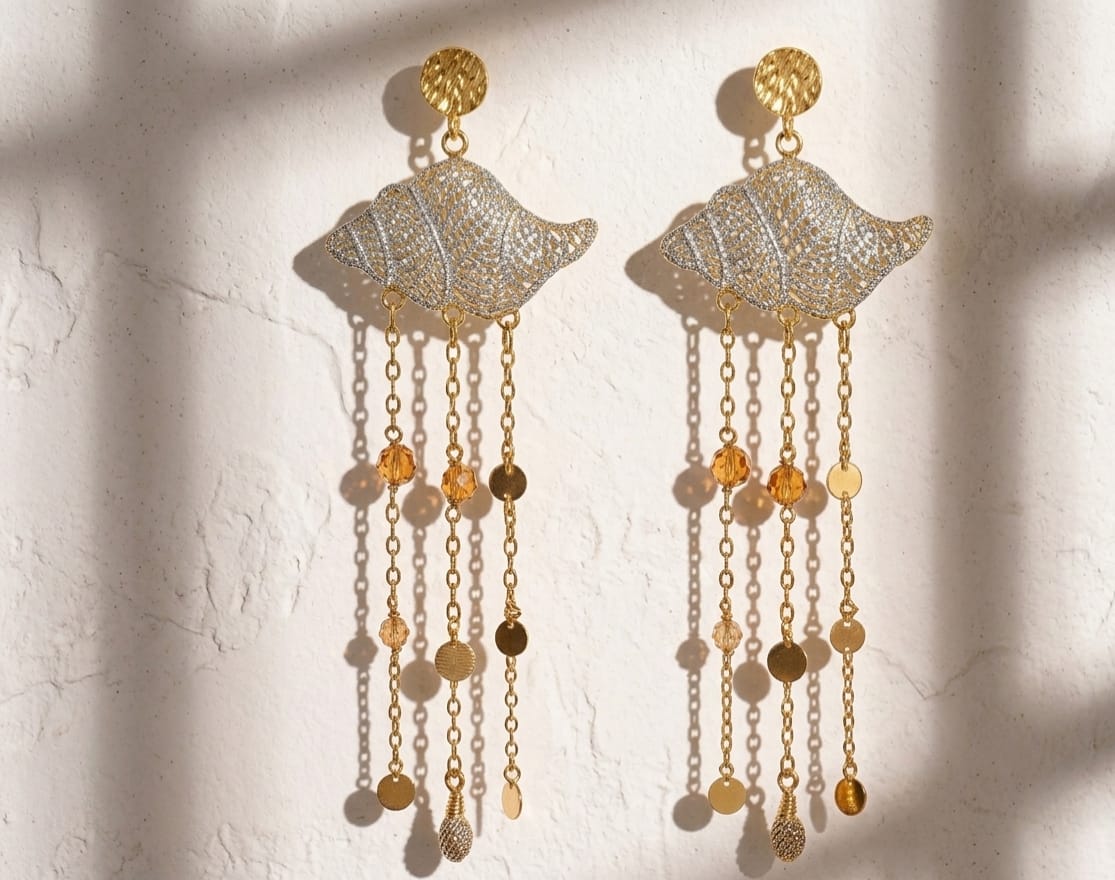 Pendientes de la Colección Mediterráneo Caracola Blancos - Julieth  