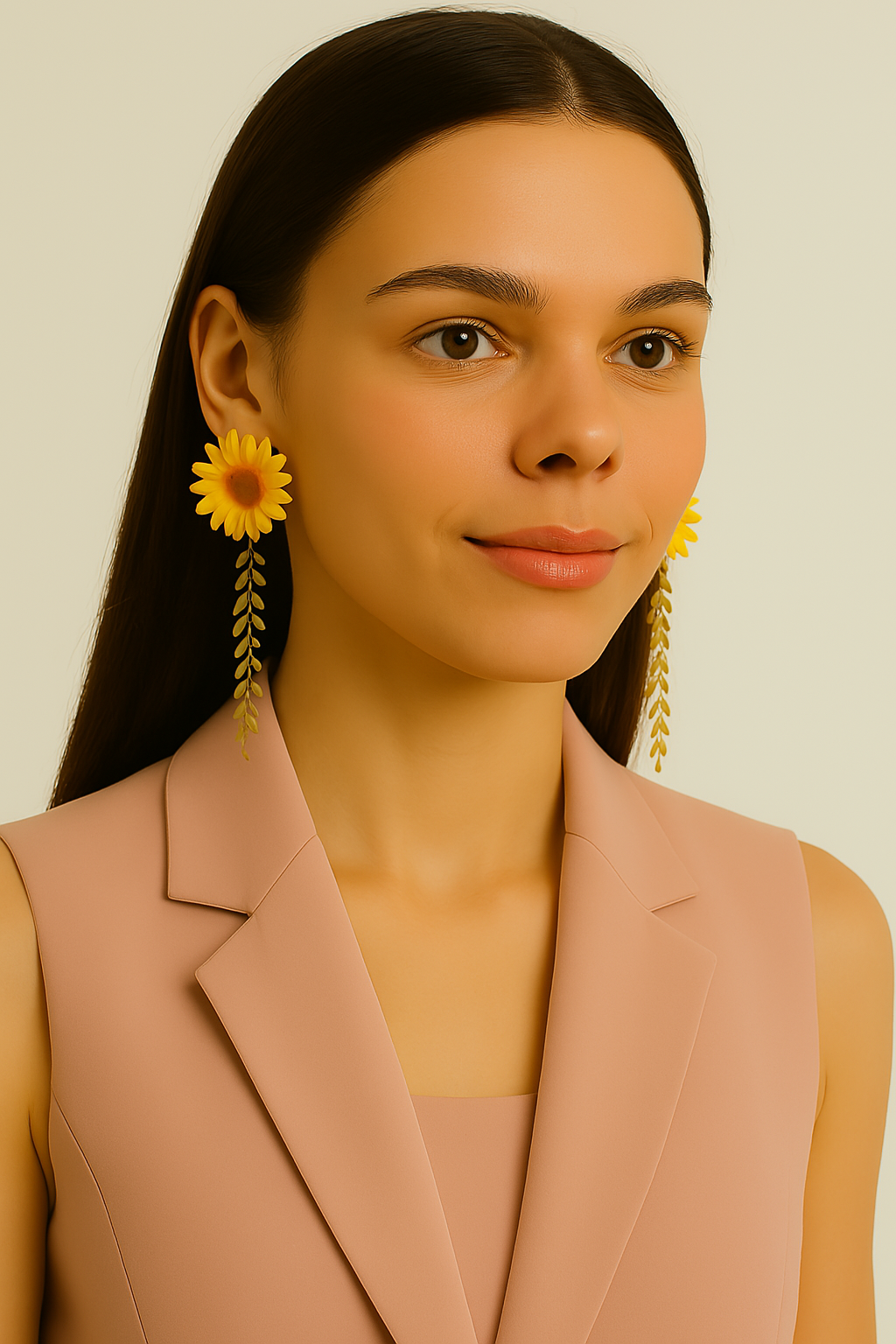 Pendientes Flor Margarita Amarilla
