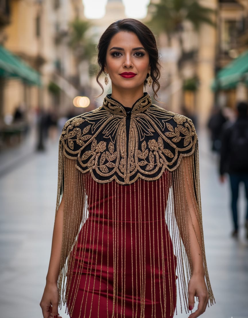 Capa Dorada con Pedrería