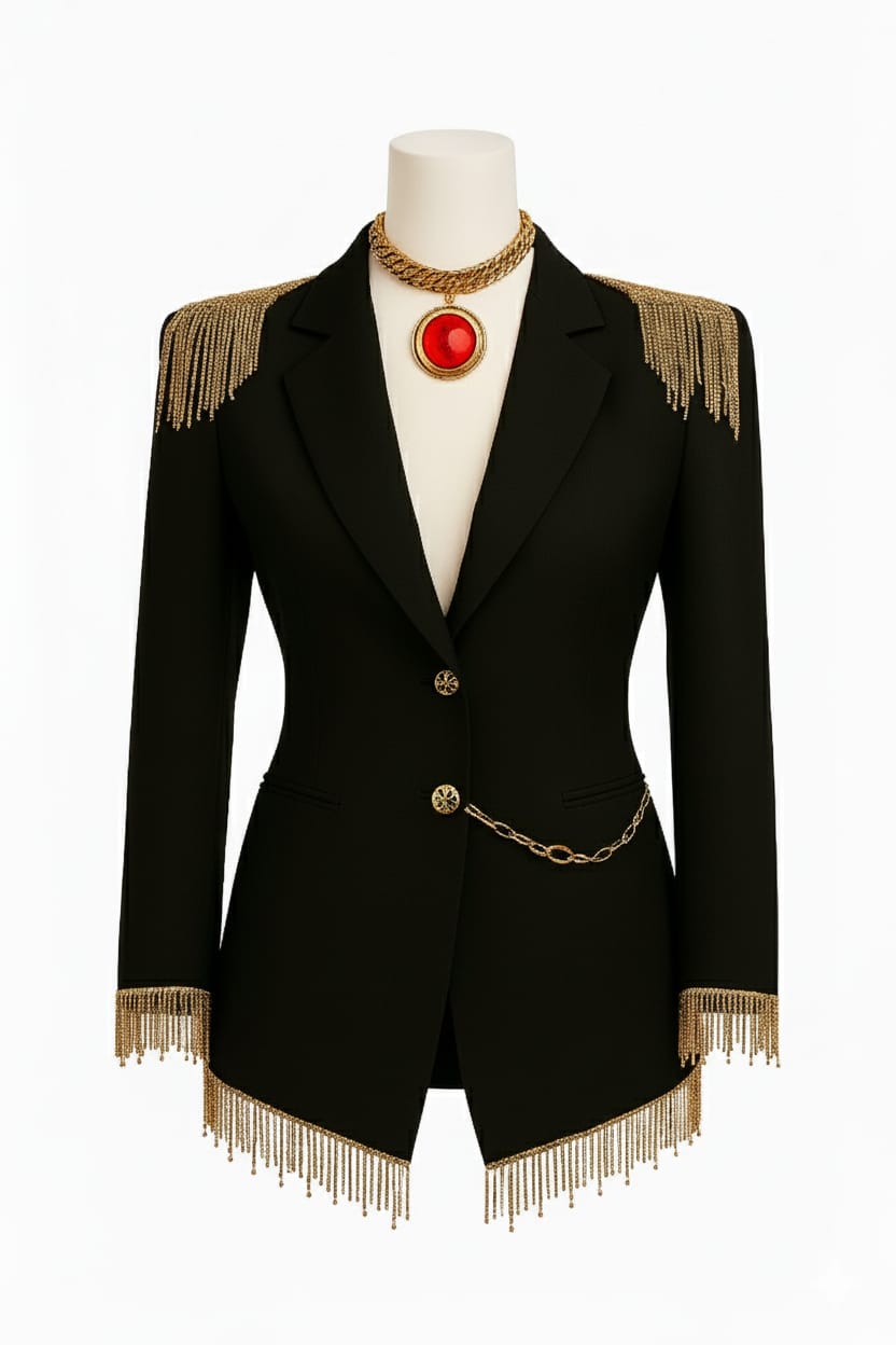 Traje Negro de la Colección Afrodita de Julieth más Joyería Sol de Egipto