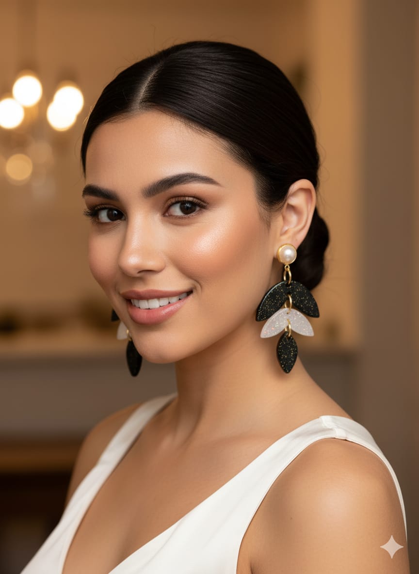 Pendientes de la Colección Blanco y Negro De Julieth